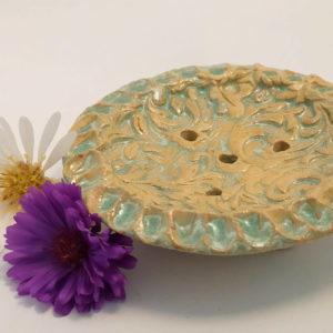 Kleine Keramikschale aqua für Feine Shampoostückchen